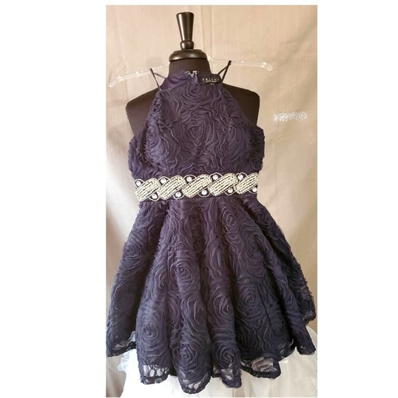 Trixxi Juniors' Embellished Soutache Fit & Flare Dress - Picture 1 of 2